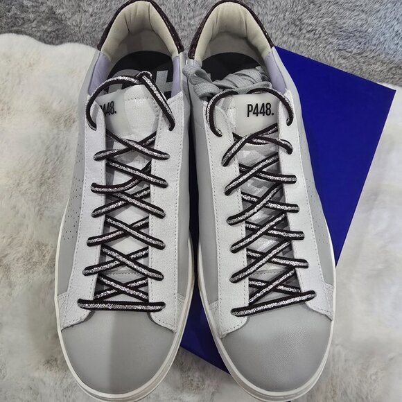 P448 Jack Perforated Sneaker Size 41 or US 10.5 Grey, Lilac Women's NEW NIB - Picture 9 of 12